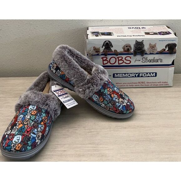 SKECHERS WOMEN SZ 8 BOBS TOO COZY POOCH PARADE 33351/GYMT SLIPPERS NIB - Picture 4 of 15